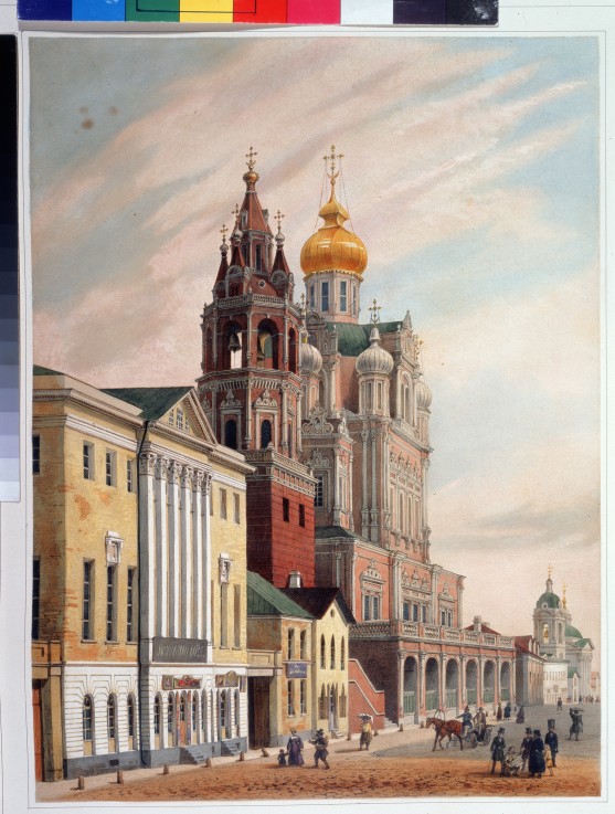 The Church of the Dormition of the Theotokos at the Pokrovka Street in Moscow od Louis Jules Arnout