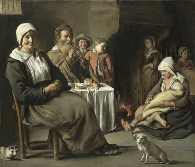 Peasant Interior with an Old Flute Player od Louis Le Nain