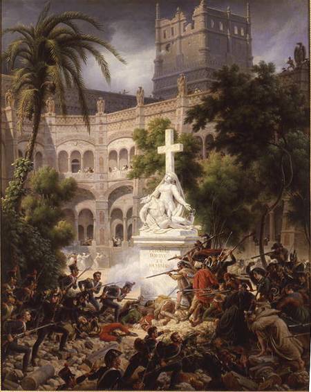 Assault on the Monastery of San Engracio in Zaragoza, 8th February 1809 od Louis Lejeune