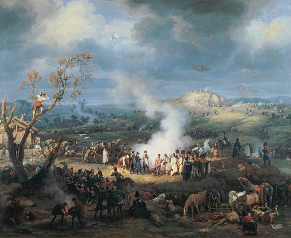 Napoleon (1769-1821) Visiting a Bivouac on the Eve of the Battle of Austerlitz, 1st December 1805 od Louis Lejeune
