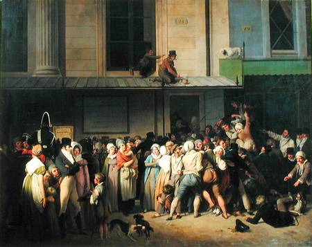 The Entrance to the Theatre de l'Ambigu-Comique before a Free Performance od Louis-Léopold Boilly
