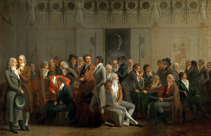 Meeting of Artists in the Atelier of Isabey od Louis-Léopold Boilly