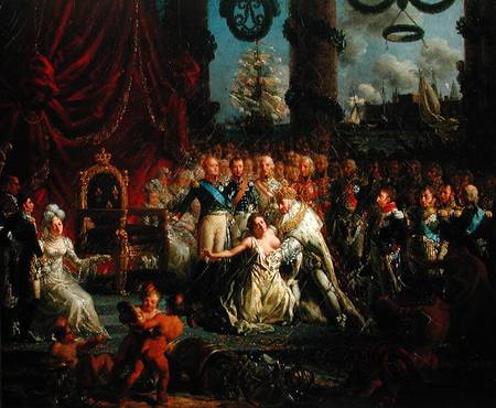 Louis XVIII (1755-1824) Helping France to her Feet od Louis Philippe Crepin