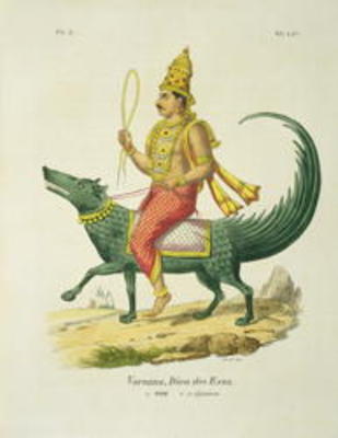 Varuna, God of the Oceans, engraved by Charles Etienne Pierre Motte (1785-1836) (colour litho) od Louis Thomas Bardel