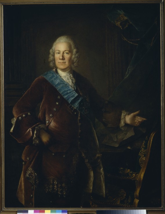 Portrait of Count Alexey Petrovich Bestuzhev-Ryumin (1693-1766) od Louis Tocqué