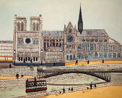 Notre-Dame (south side), c.1933 (oil on canvas) od Louis Vivin