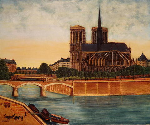 Notre-Dame (view of the apse) c.1933 (oil on canvas) od Louis Vivin