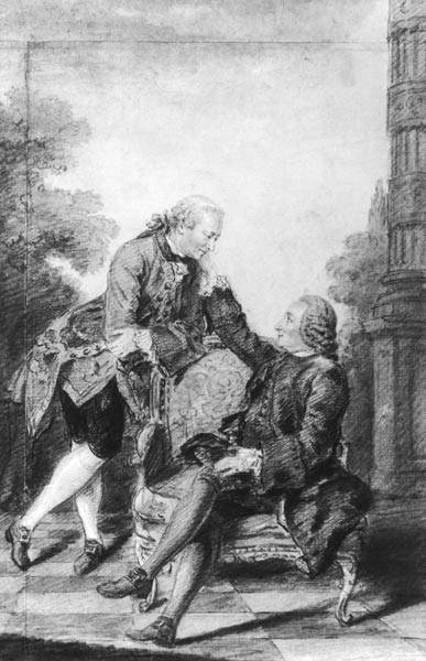 Denis Diderot (1713-84) and Melchior, baron de Grimm (1723-1807) od (Louis Carrogis) Carmontelle