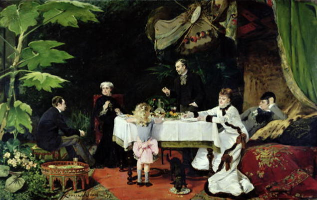 The Luncheon in the Conservatory, 1877 (oil on canvas) od Louise Abbema