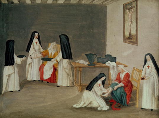 Caring for the Sick, from 'L'Abbaye de Port-Royal', c.1710 (gouache on paper) od Louise Madelaine Cochin