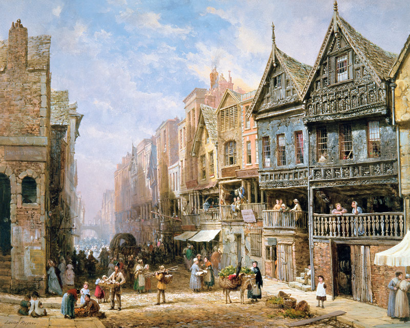 Watergate Street, looking towards Eastgate, Chester od Louise Rayner