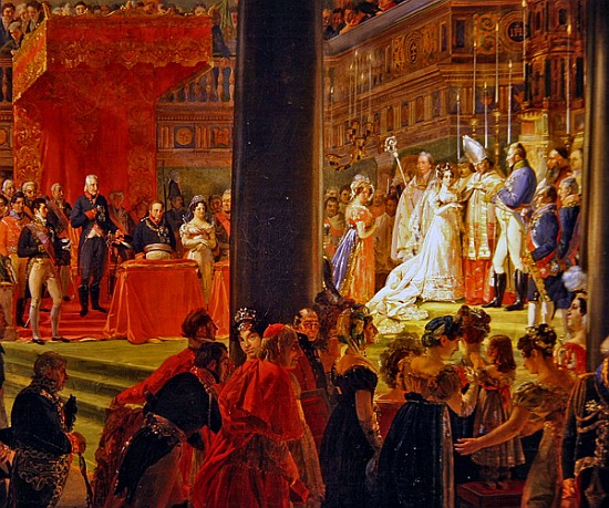 The Marriage of Marie-Caroline de Bourbon, Princess of the Two Sicilies and Charles-Ferdinand de Fra od Louis Nicolas Lemasle