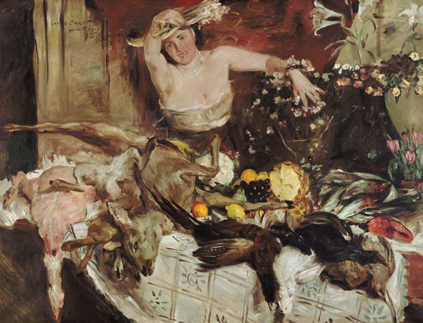 Great quiet life with figure, birthday picture. od Lovis Corinth