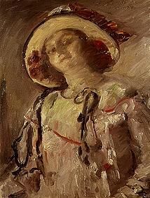 Wilhelmine with a yellow hat. od Lovis Corinth