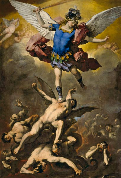 Archangel Michael overthrows the rebel angel od Luca Giordano