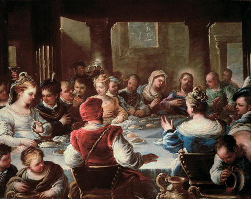 The Marriage at Cana (oil on canvas) od Luca Giordano