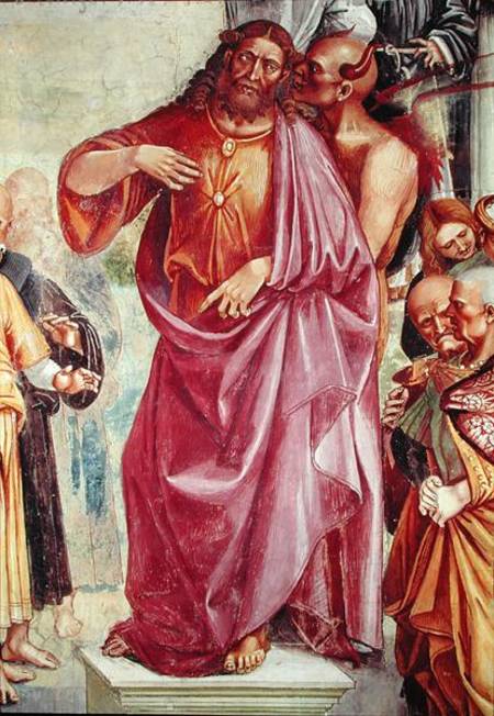 The Preaching of the Antichrist, detail of Christ and the Devil, from the Chapel of the Madonna di S od Luca Signorelli