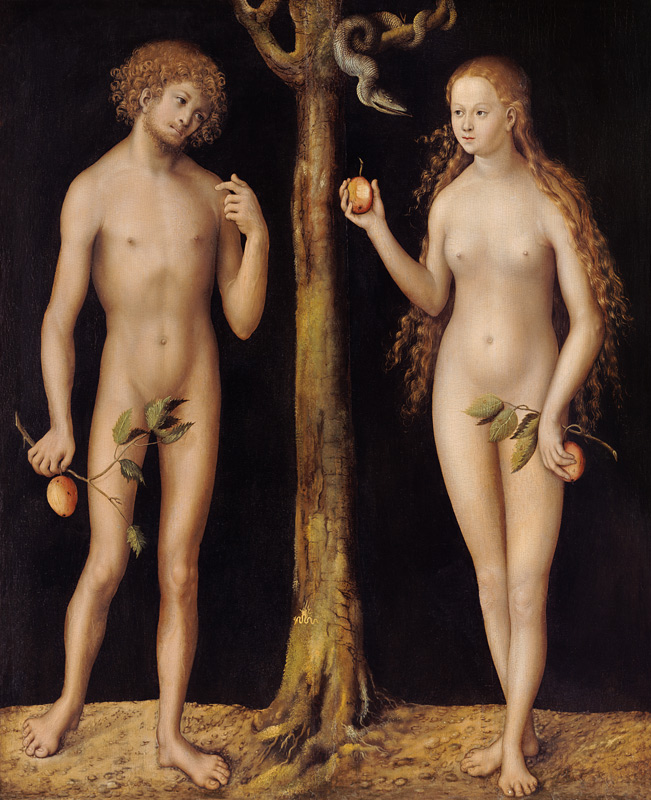 Adam and Eva. od Lucas Cranach d. Ä.