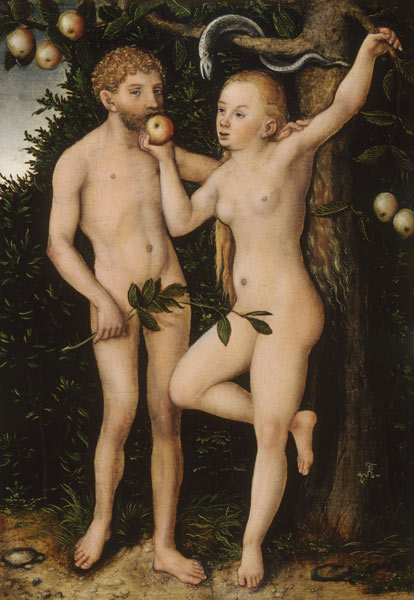 Adam and Eva. od Lucas Cranach d. Ä.
