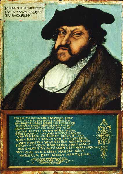 Portrait of John I (1468-1532) the Steadfast, Elector of Saxony od Lucas Cranach d. Ä.