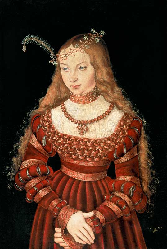 Princess Sibylle of Cleve as a bride od Lucas Cranach d. Ä.