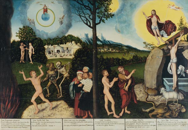 Damnation and Redemption. Law and Grace od Lucas Cranach d. Ä.