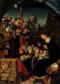The adoration of the St. three kings od Lucas Cranach d. Ä.