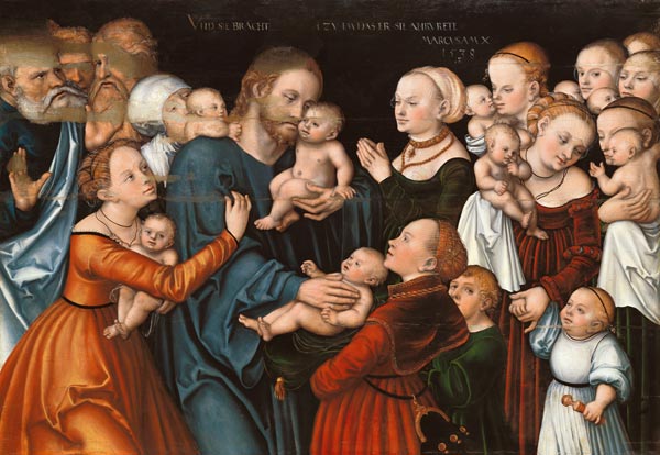 Suffer the Little Children to Come Unto Me od Lucas Cranach d. Ä.