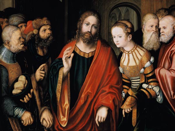 Christ and the Woman Taken in Adultery od Lucas Cranach d. Ä.