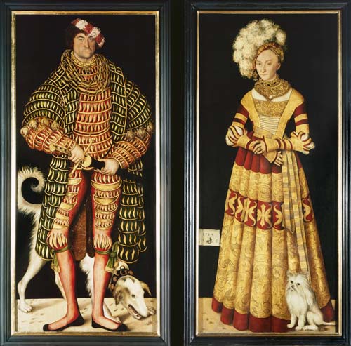 Heinrich drew closer the religious ones and Duchess Katharina of Mecklenburg od Lucas Cranach d. Ä.