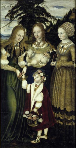 Die Heiligen Dorothea, Agnes und Kunigunde od Lucas Cranach d. Ä.