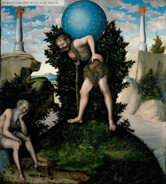 Atlas and Hercules (From The Labours of Hercules) od Lucas Cranach d. Ä.