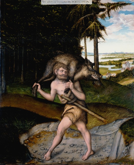 Heracles and the Erymanthian Boar (From The Labours of Hercules) od Lucas Cranach d. Ä.