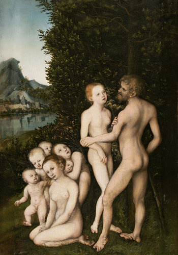 Mythologische Szene (Das Silberne Zeitalter?) od Lucas Cranach d. Ä.