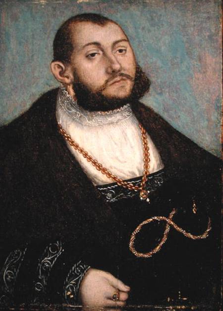 Portrait of Elector Johann Friedrich the Magnanimous (1503-53) of Saxony od Lucas Cranach d. Ä.
