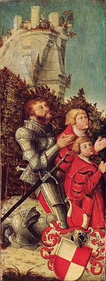 Portrait of a Knight with his two sons, c.1518-25 od Lucas Cranach d. Ä.