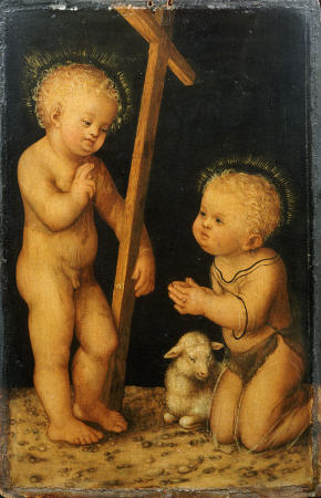 The Christ Child Blessing The Infant Saint John The Baptist od Lucas Cranach d. Ä.