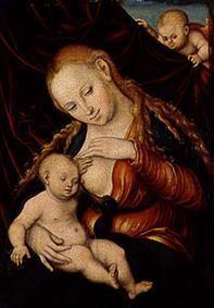 The chest handing to Madonna, the Christ Child.