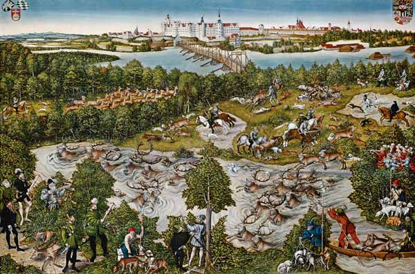 Stag-hunt of the Elector Johann Friedrich. od Lucas Cranach d. J.