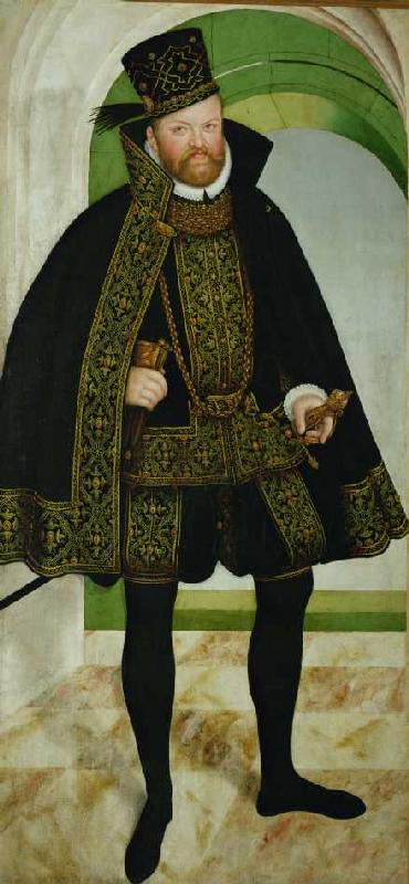Kurfürst August von Sachsen (1526-1586). od Lucas Cranach d. J.