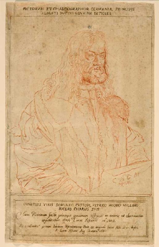 Bildnis Albrecht Dürers (nach Hans Rottenhammers Kopie des Selbstbildnisses auf dem Rosenkranz-Bild  od Lucas Kilian