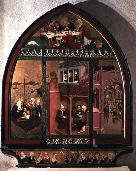 The Tiefenbronn Altarpiece (closed) 1432 (tempera & oil on parchment & panel) od Lucas um Moser