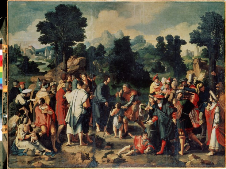The Healing of Blind Man of Jericho (Central panel) od Lucas van Leyden