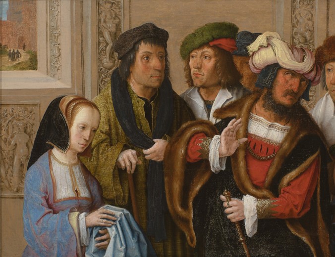 Potiphar's Wife Displays Joseph's Garment od Lucas van Leyden