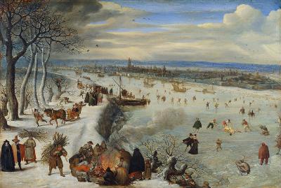 View of Antwerp with Frozen Schelde