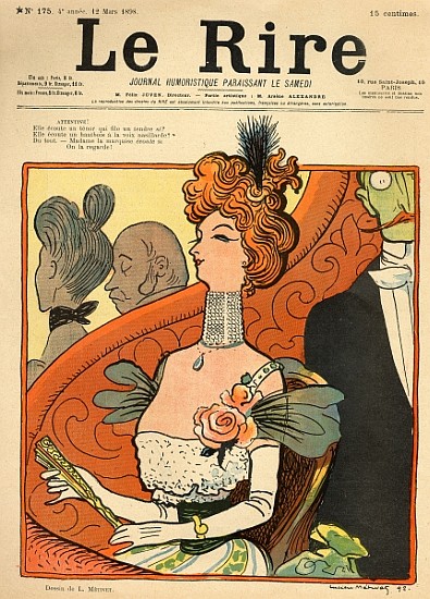 Caricature of a French Marquise, from the front cover of ''Le Rire'', 12th March 1898 od Lucien Métivet