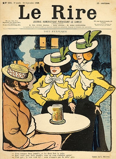 Half-sisters, from the front cover of ''Le Rire'', 10th September 1898 od Lucien Métivet