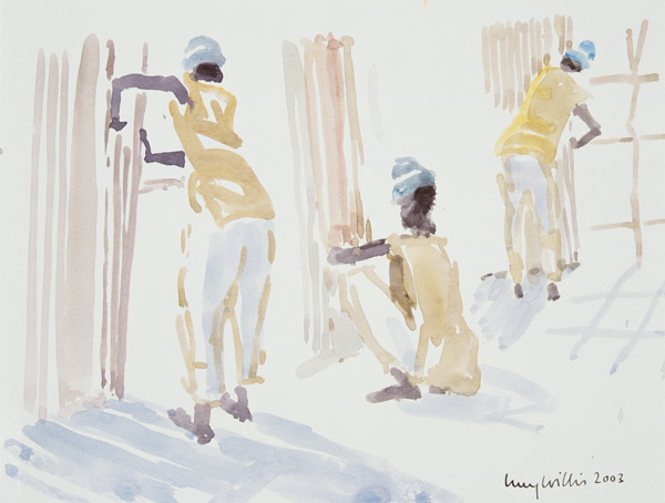 The Bamboo Fence, Senegal, 2003 (w/c on paper)  od Lucy Willis