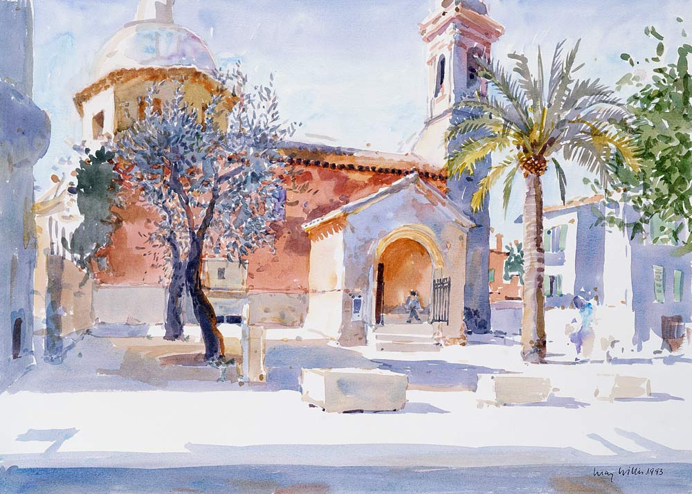 Provencal Church, 1993 (w/c on paper)  od Lucy Willis