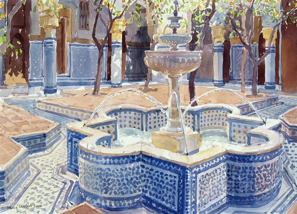 The Blue Fountain, 2000 (w/c on paper)  od Lucy Willis